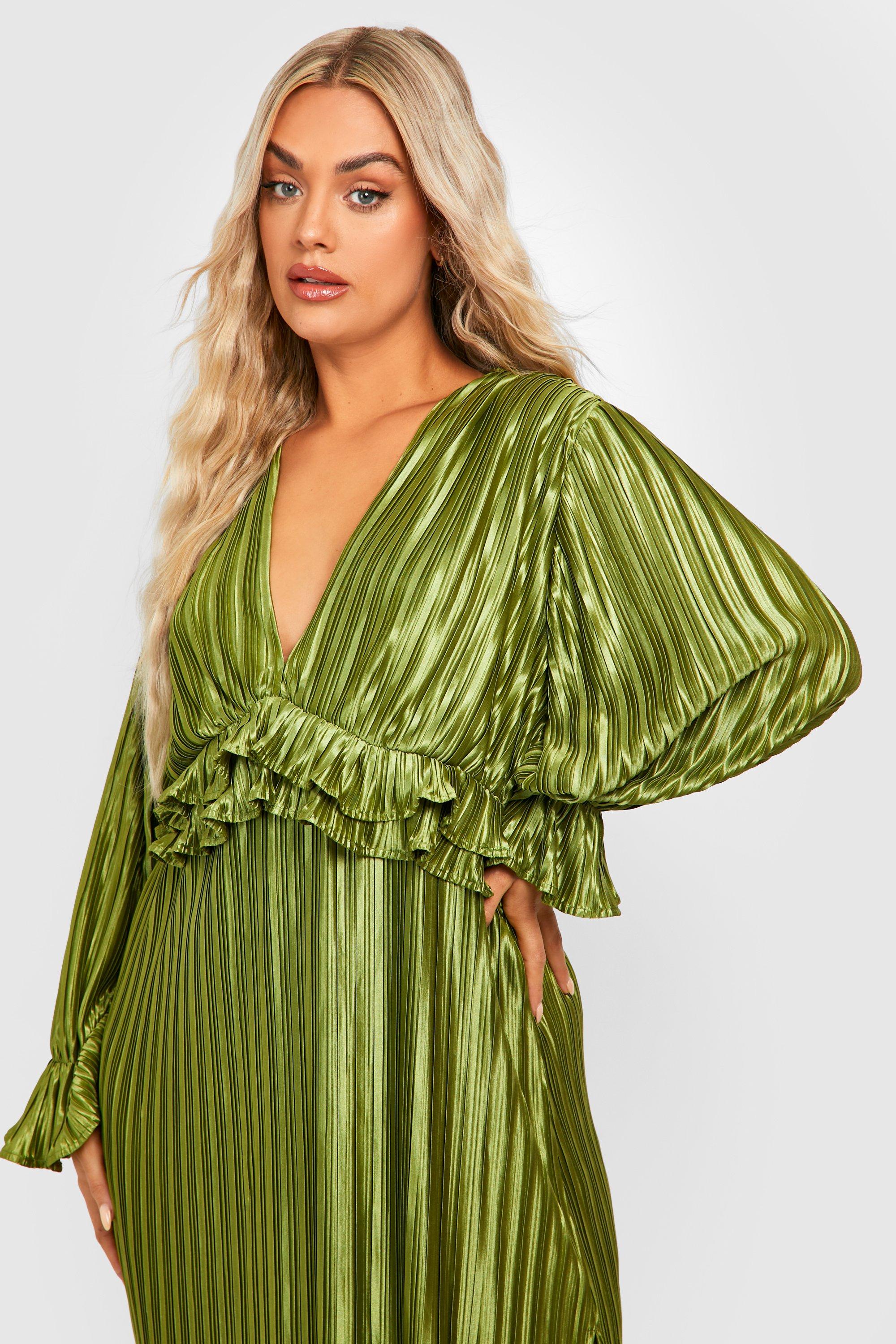 Boohoo discount robe verte