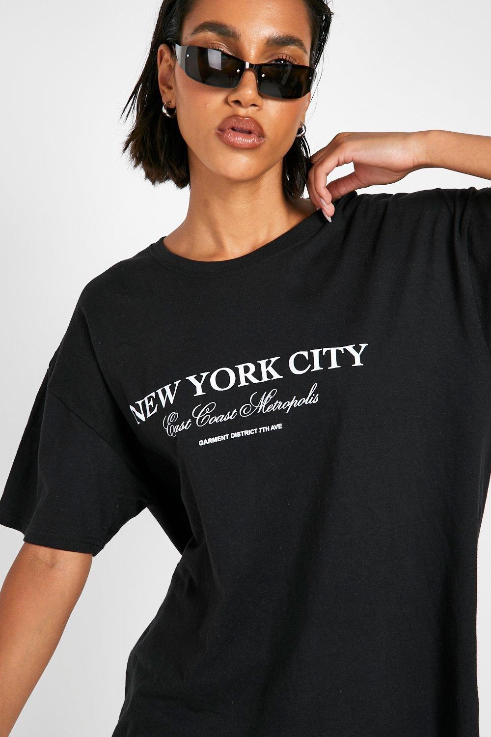 boohoo New York Oversized Tee - Women's Printed T-shirts