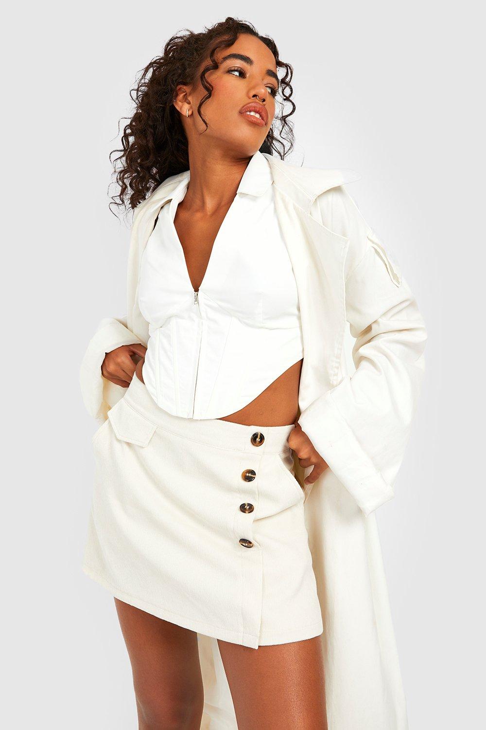 White skort clearance boohoo