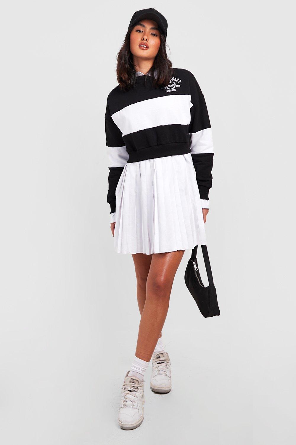 Striped cheap sweatshirt dress