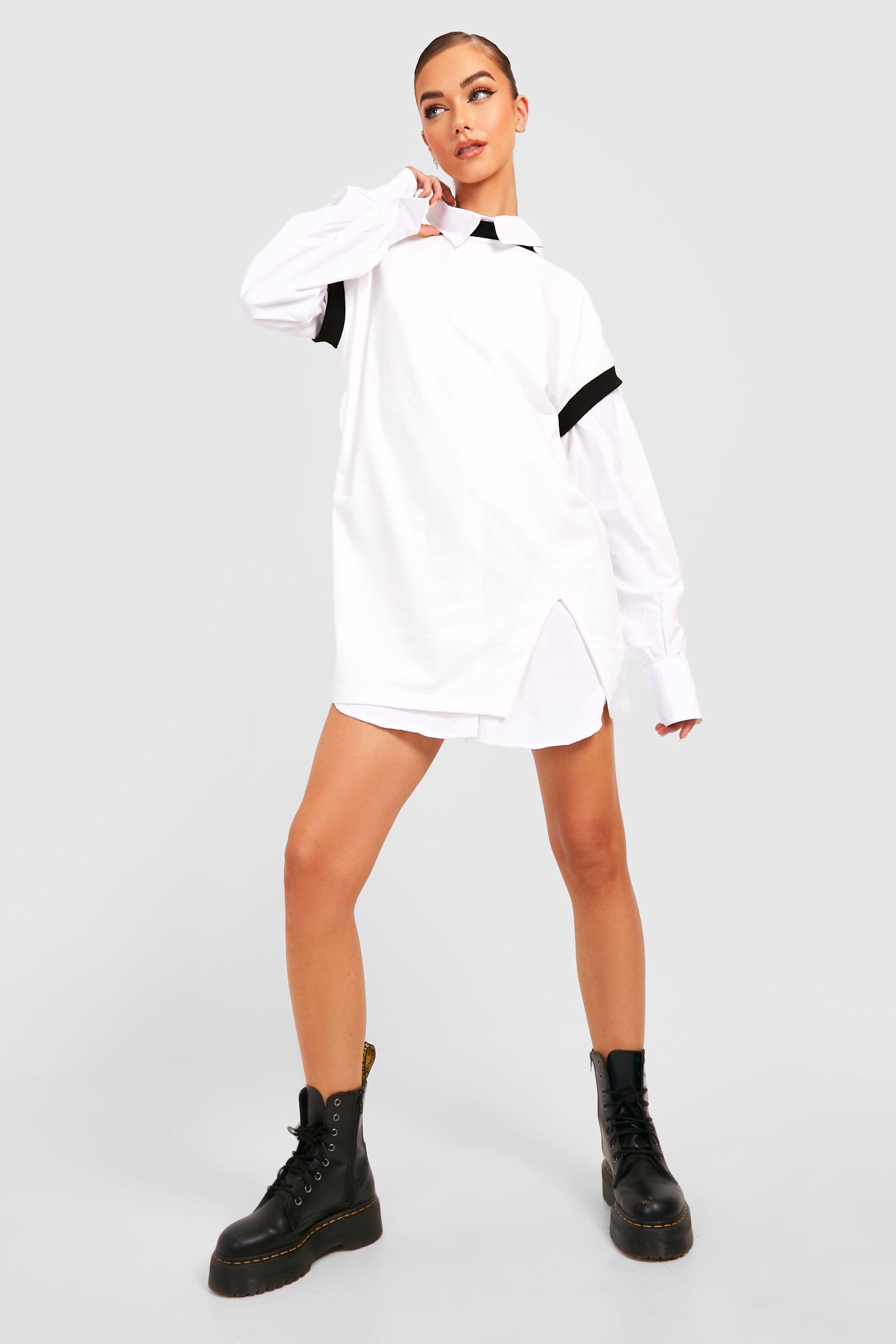 Boohoo sweatshirt dress hotsell