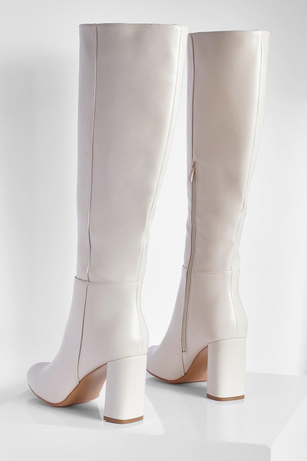 Wide width hotsell white boots