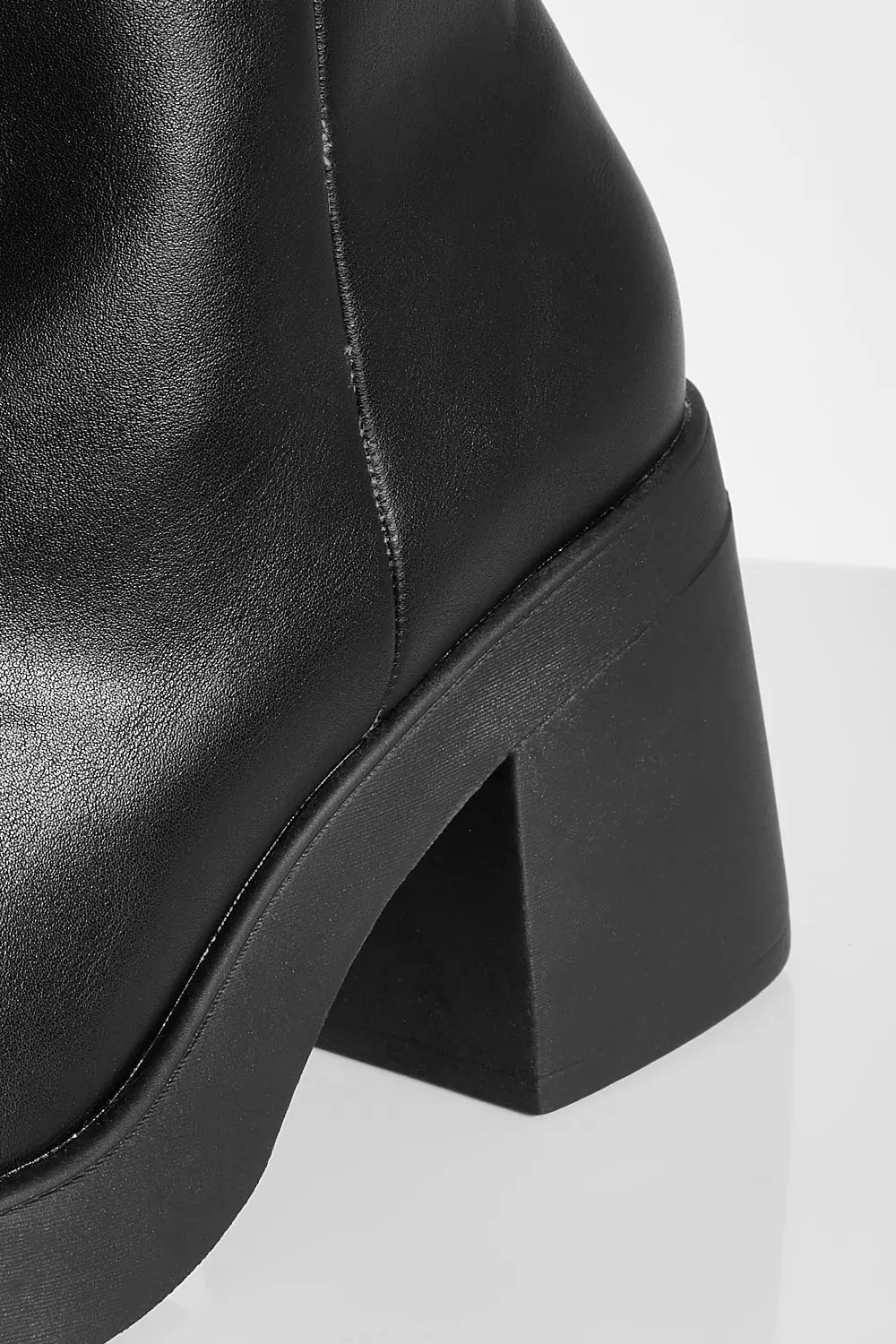 Black Wide Fit Block Heel Platform Boots alternative image