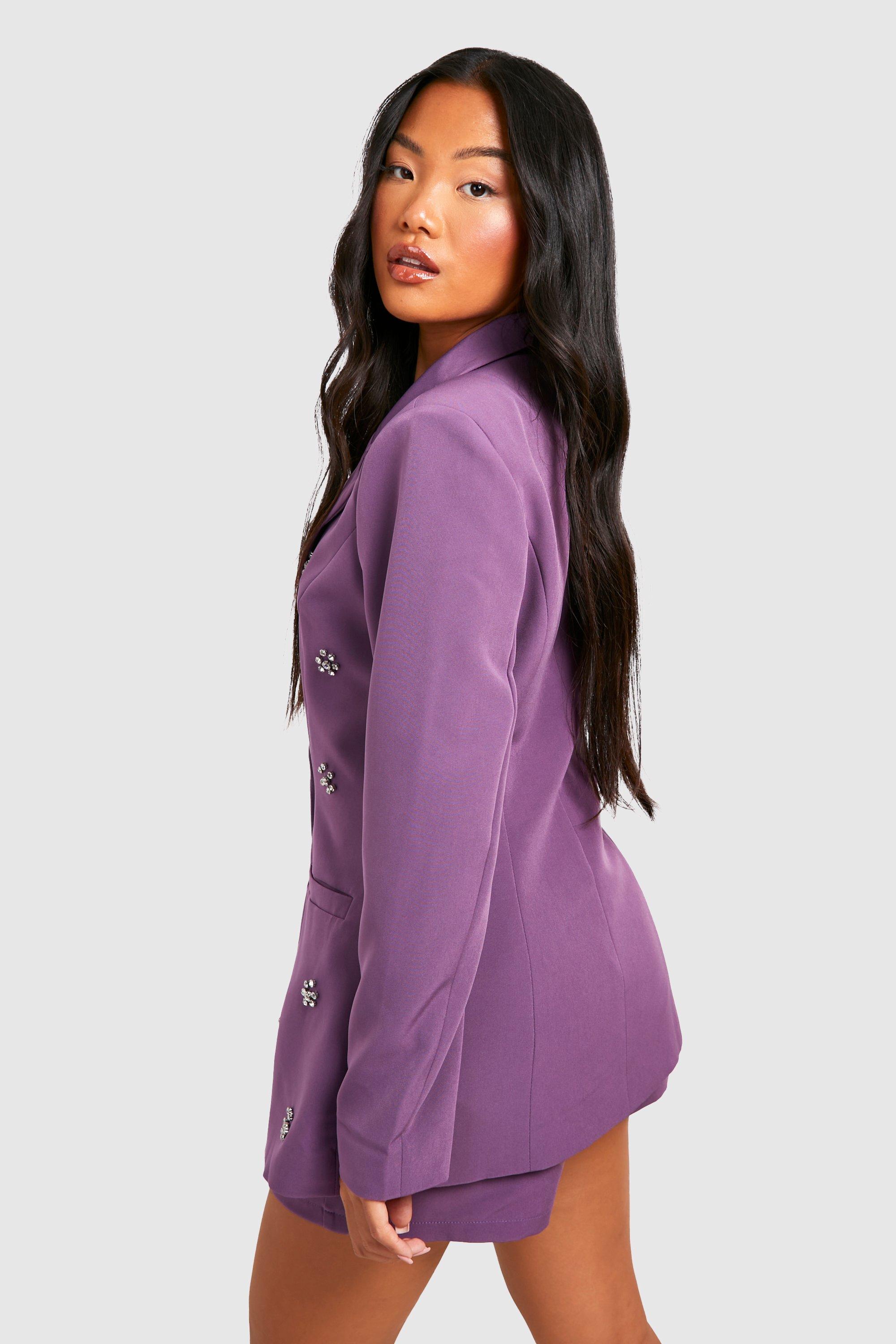 Long purple clearance blazer