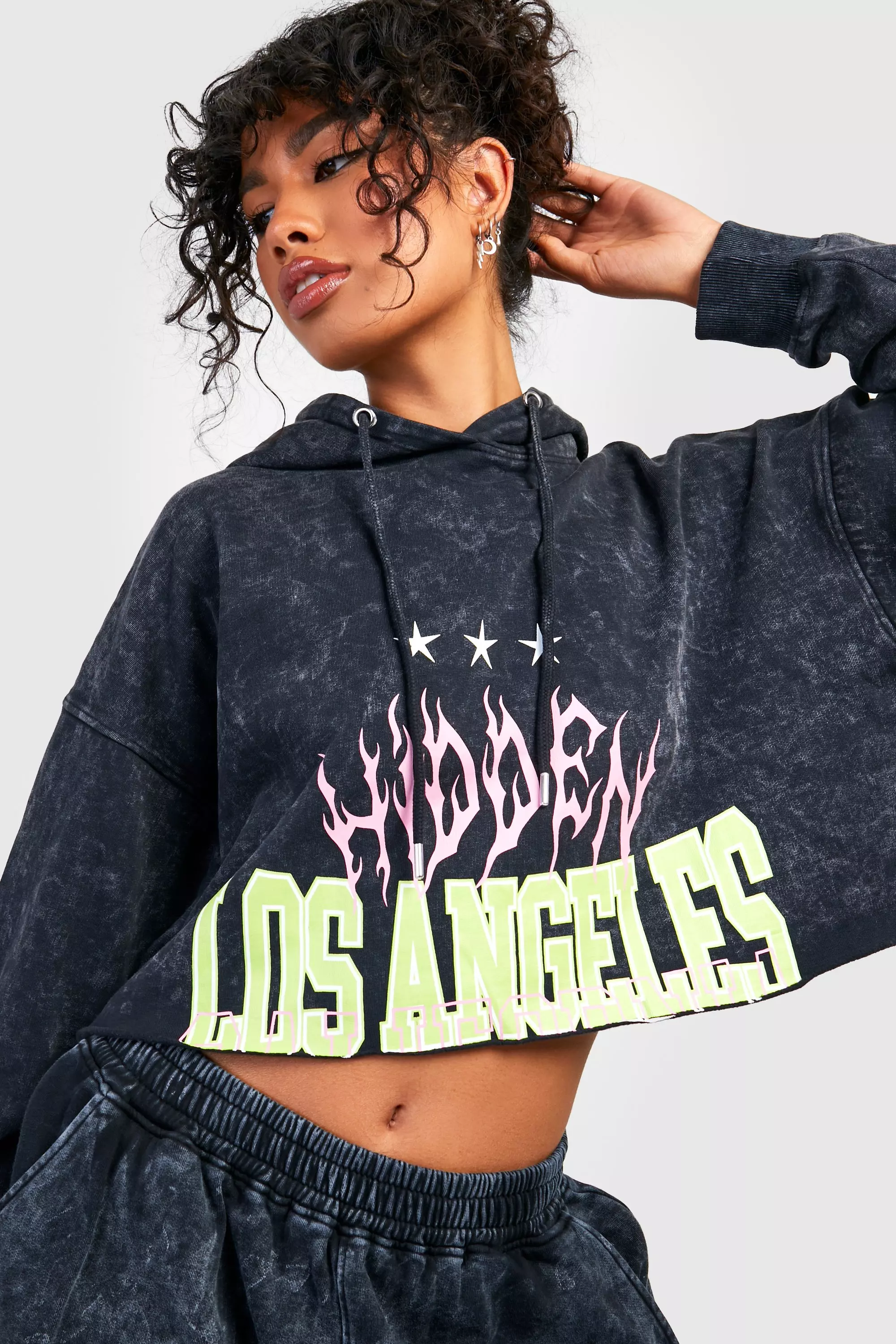 Los angeles cropped hoodie new arrivals