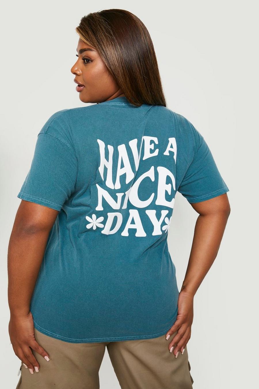 Teal Plus Have A Nice Day Graphic T-Shirt image number 1
