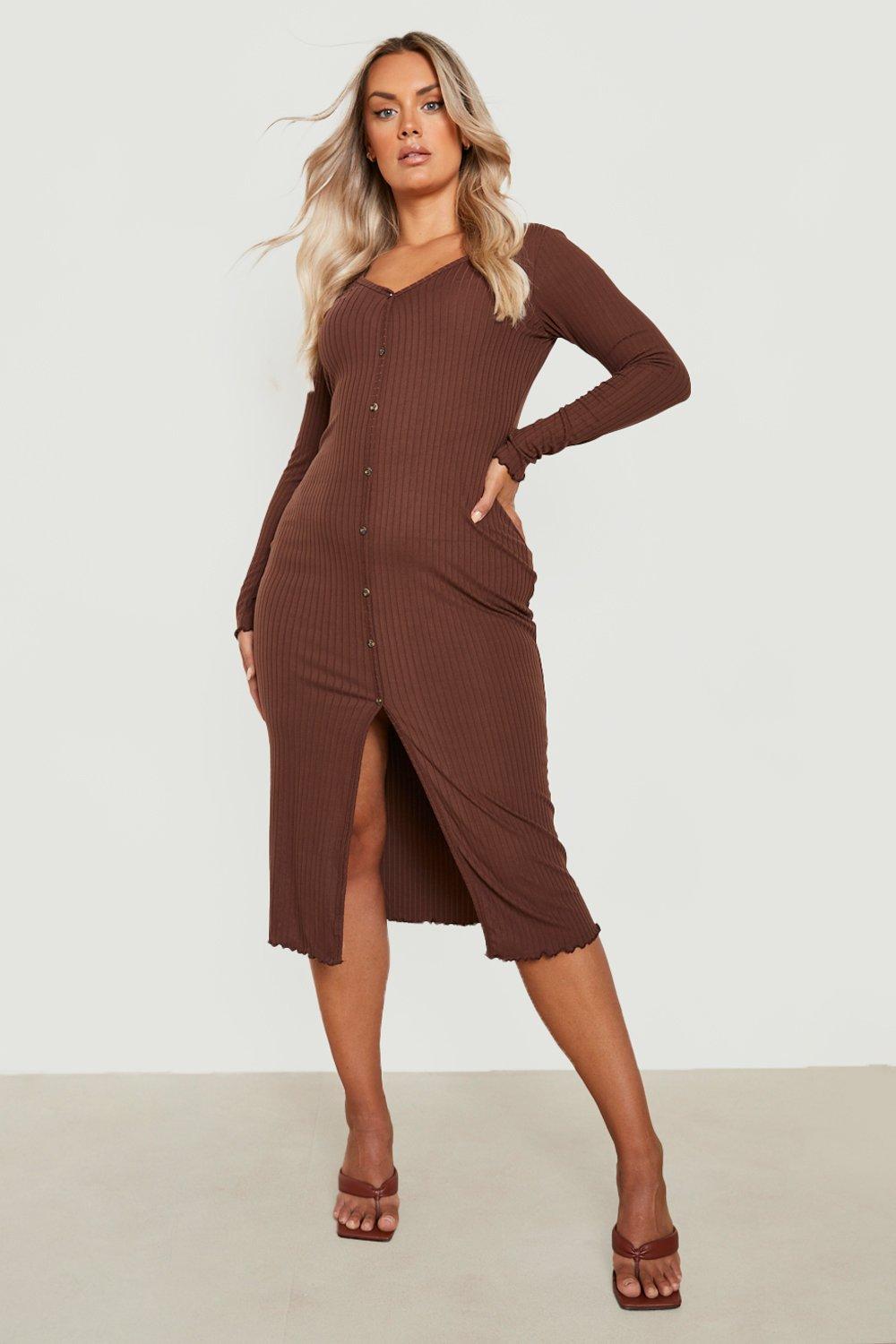 Boohoo button 2024 down dress