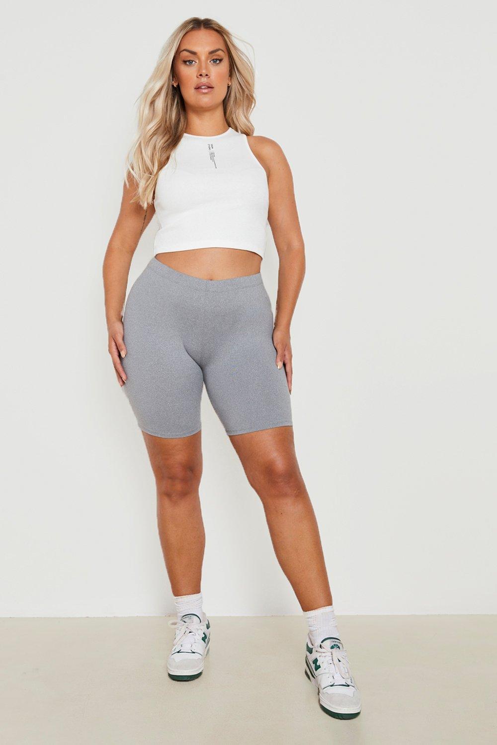 Grey plus size biker 2024 shorts