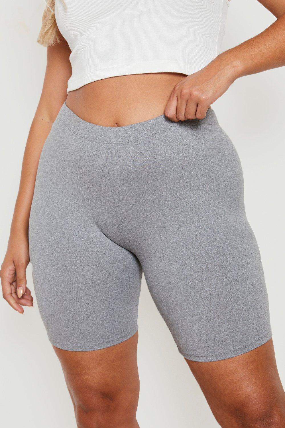 June Dinkarville acceptable Women's Plus Grey Marl Cycling Shorts | Boohoo UK