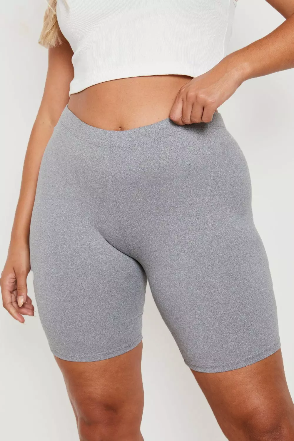 Womens grey biker shorts top