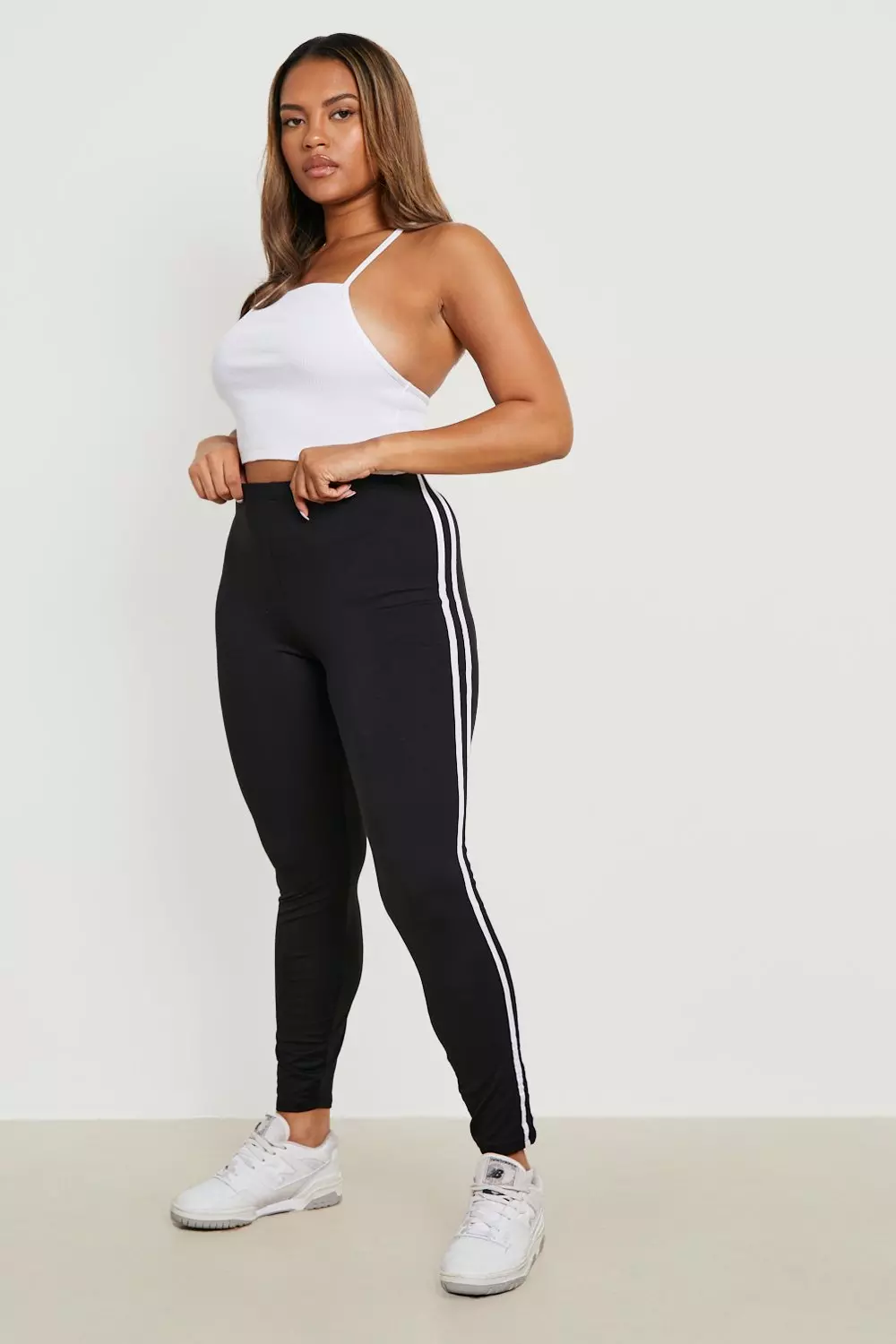 Side discount stripe leggings