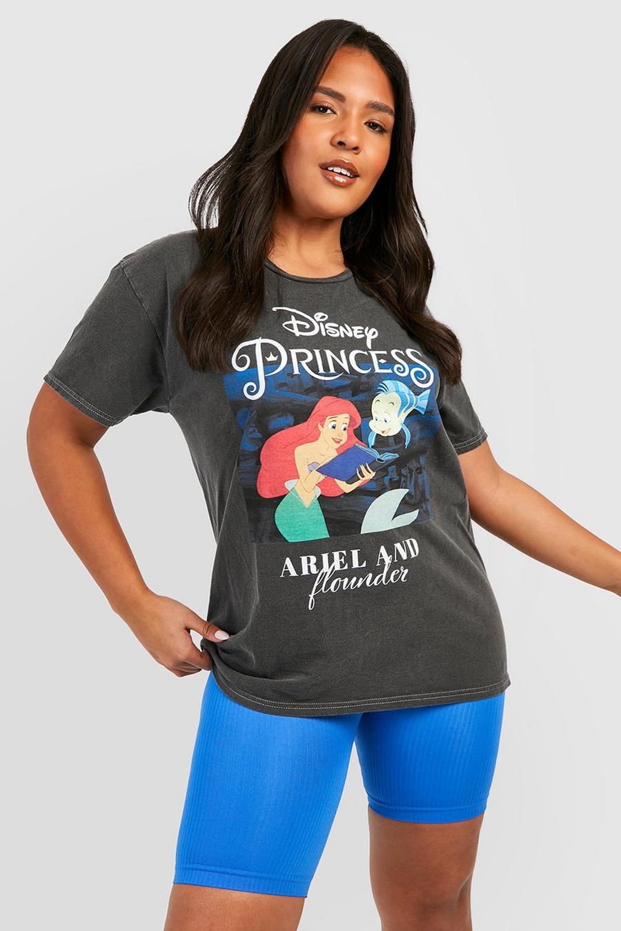 Charcoal Plus Little Mermaid License Oversized T Shirt image number 1