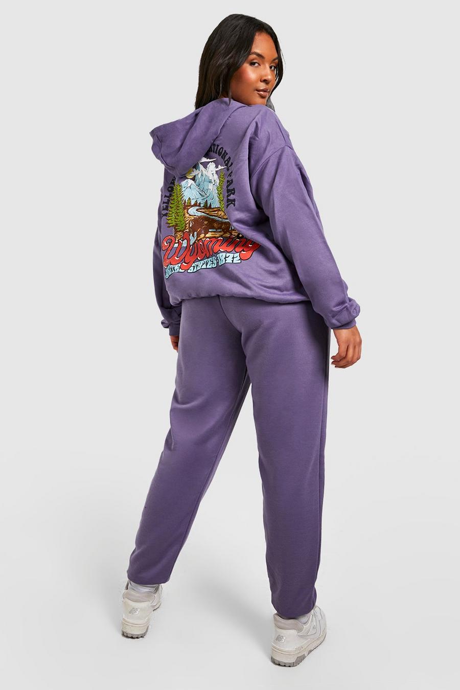 Lilac Plus Wyoming Printed Hooded Tracksuit image number 1