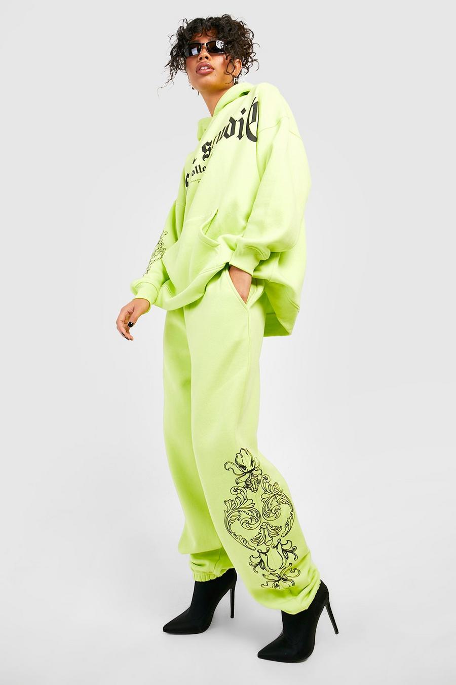 Lime green Dsgn Studio Printed Hooded Tracksuit  image number 1