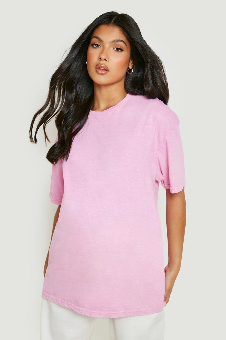 Fuchsia pink Zwangerschap Gebleekt T-Shirt