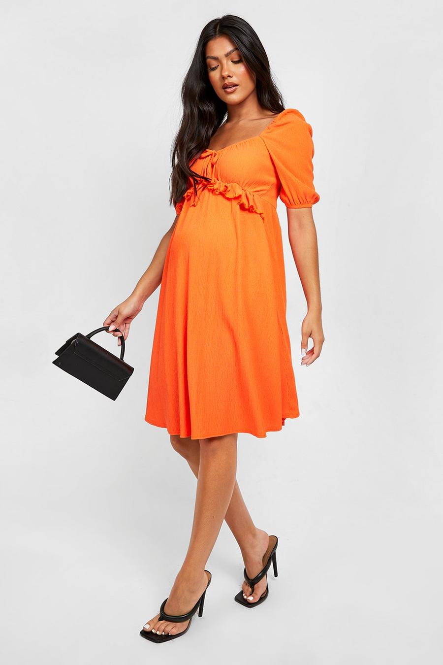 Orange Mammakläder - Volangklänning med struktur image number 1