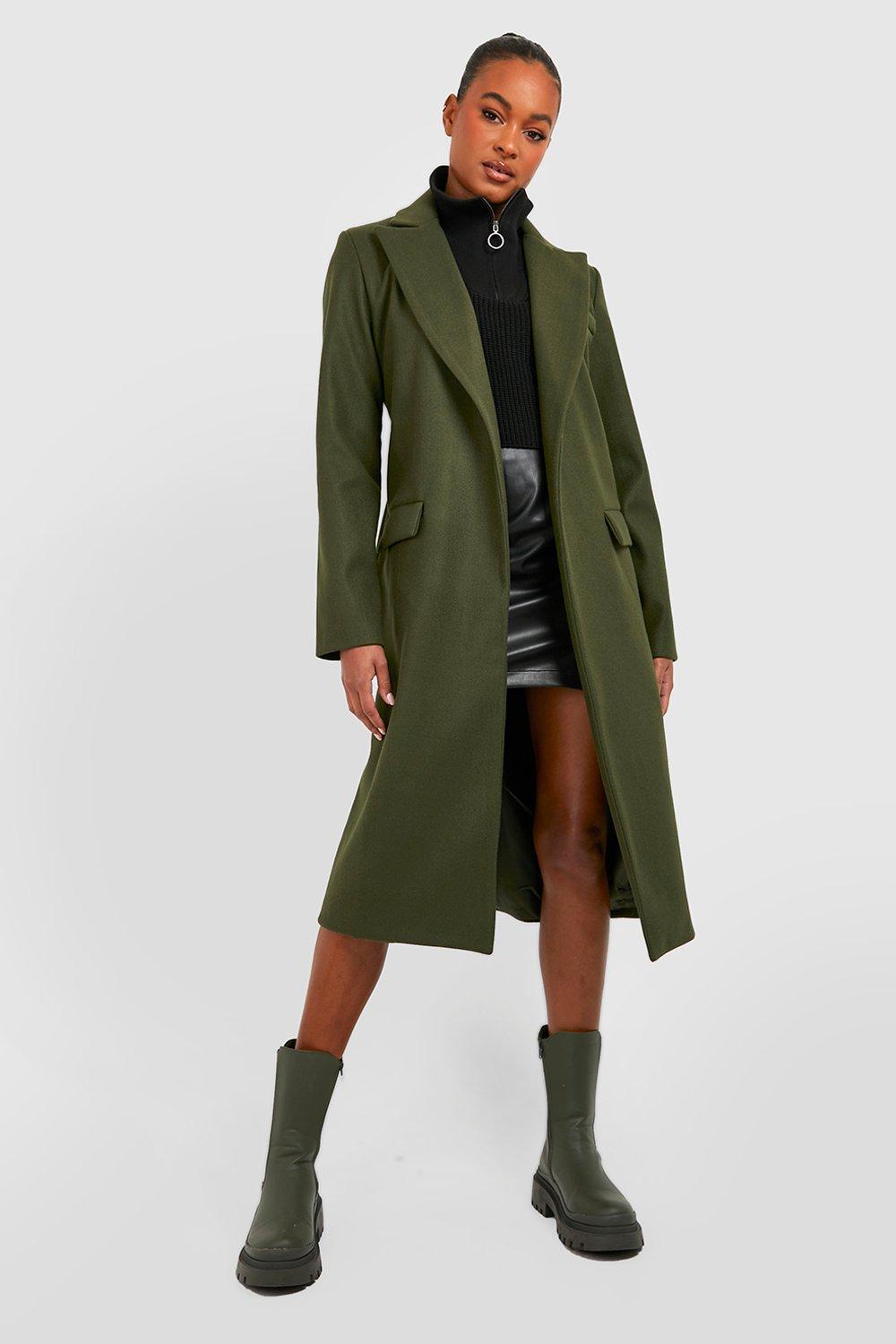 Green wool best sale womens coat