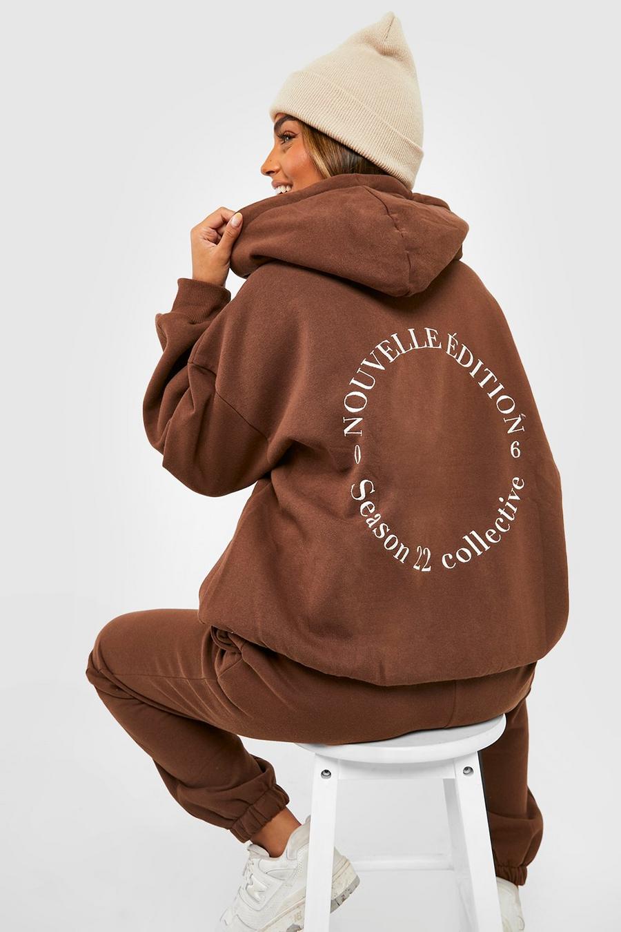 Chocolate Back Embroidered Hooded Tracksuit image number 1