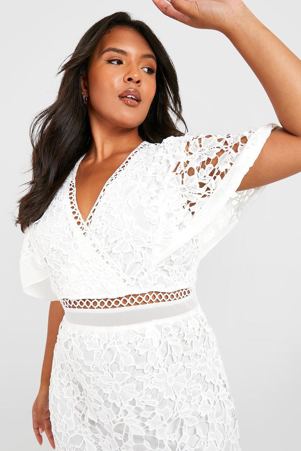 Boohoo white outlet lace dress