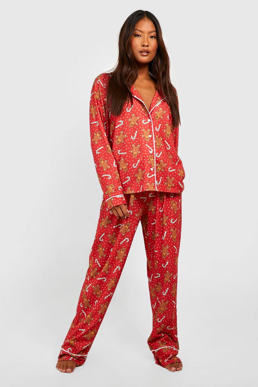 Red Petite Gingerbread Man Pj Trousers Insuloft image number 1