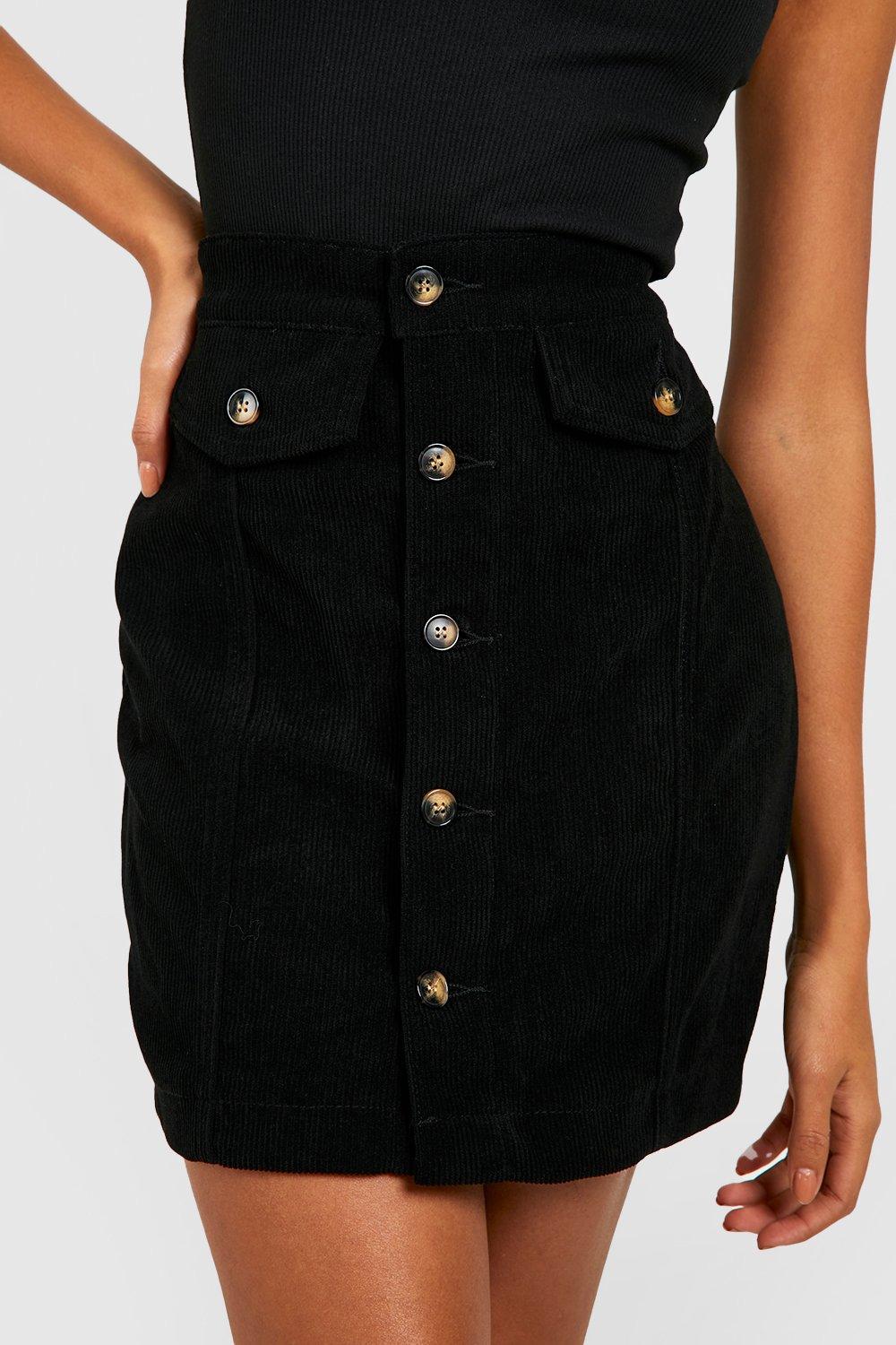 Black cord skirt boohoo store