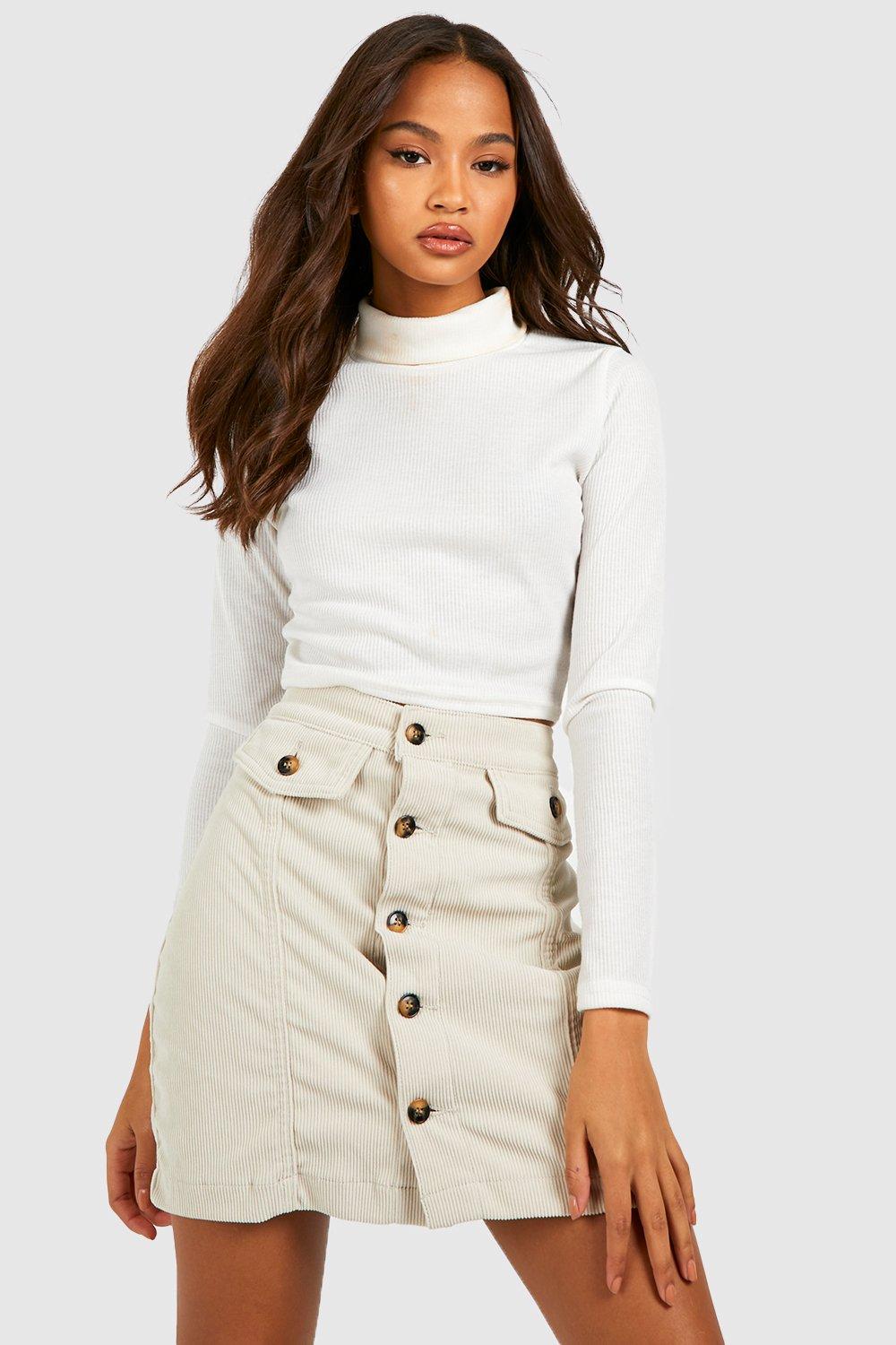 High waisted hotsell button down skirt