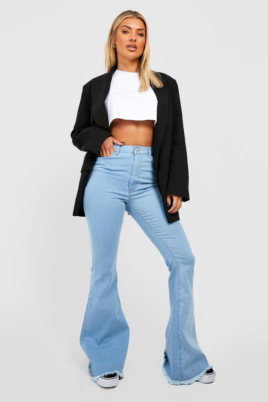 Light wash High Waisted Extreme Flared Jeans image number 1