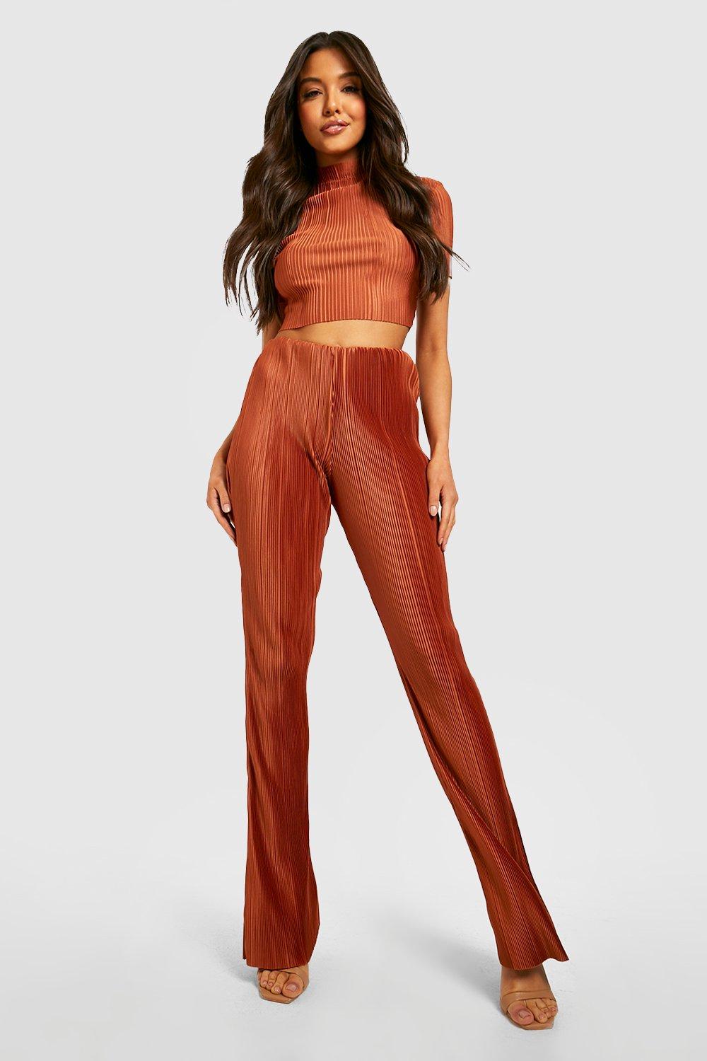 Spice Plisse Flared Leg Trousers
