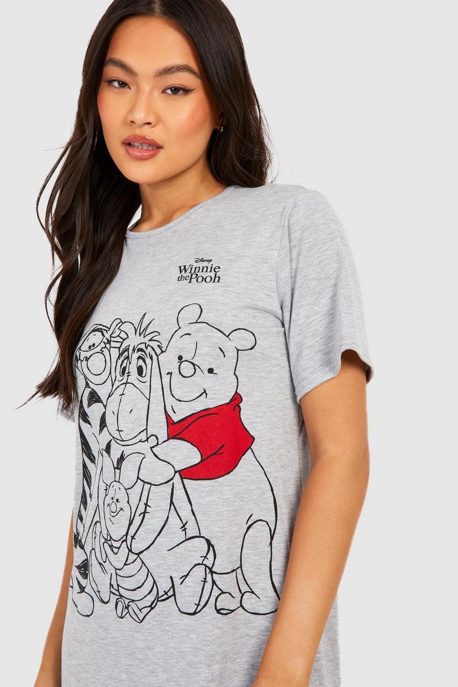 Grey marl Disney Winnie The Pooh Pajama Sleep T-Shirt image number 1