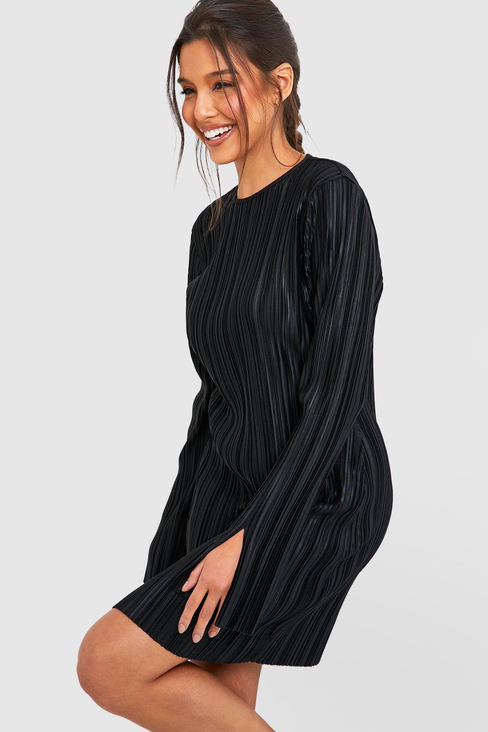 Boohoo black shop shift dress