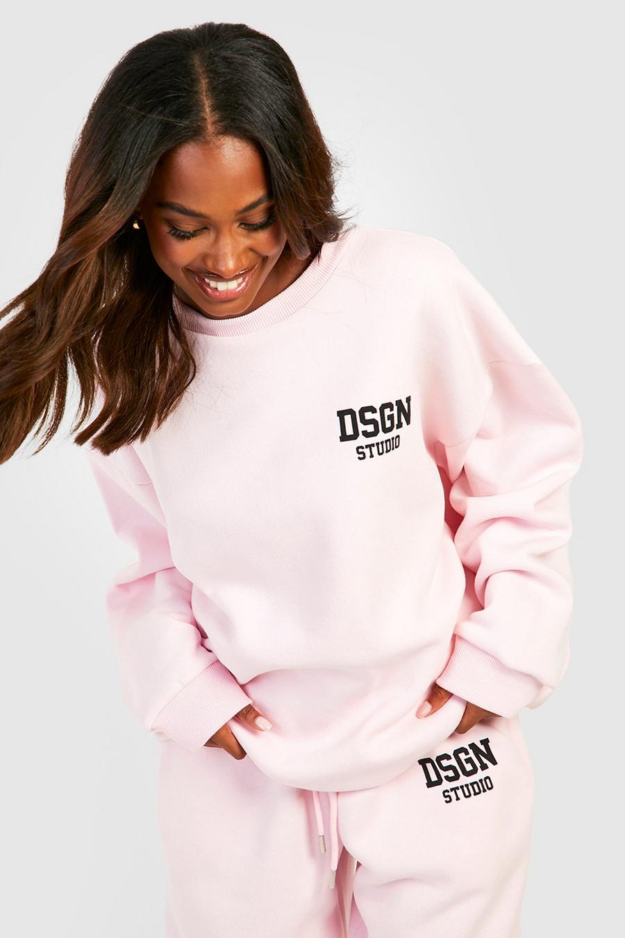 Light pink Dsgn Studio Slogan Sweater Tracksuit  image number 1