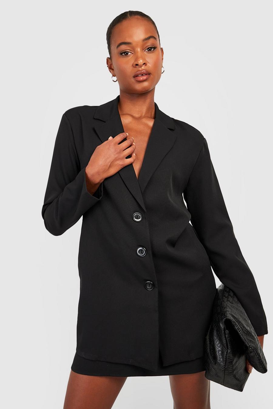 Black Tall Oversized Single Breasted Blazer image number 1