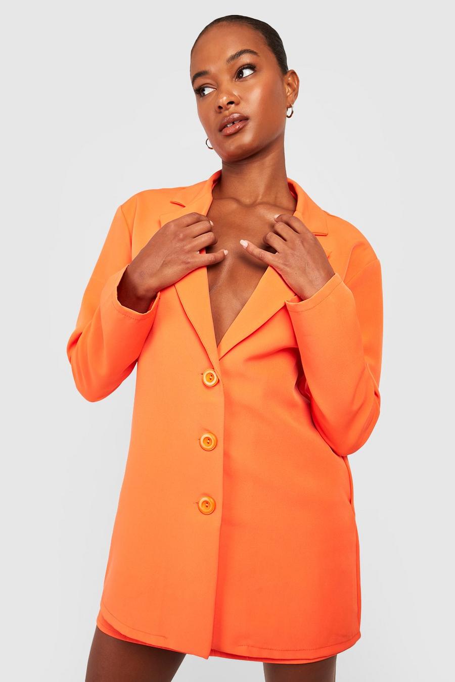 Orange Tall Oversized Single Breasted Blazer