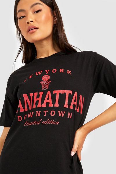 boohoo  Manhattan Slogan Printed Oversized T-shirt