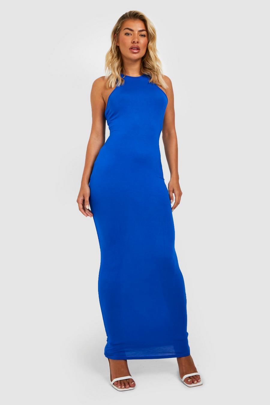 Cobalt blue Basics Sleeveless Basic Maxi Dress 