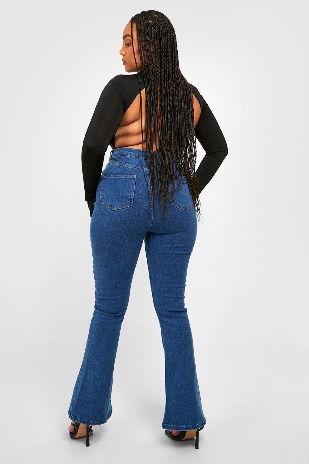 High waisted bell bottom jeans store plus size