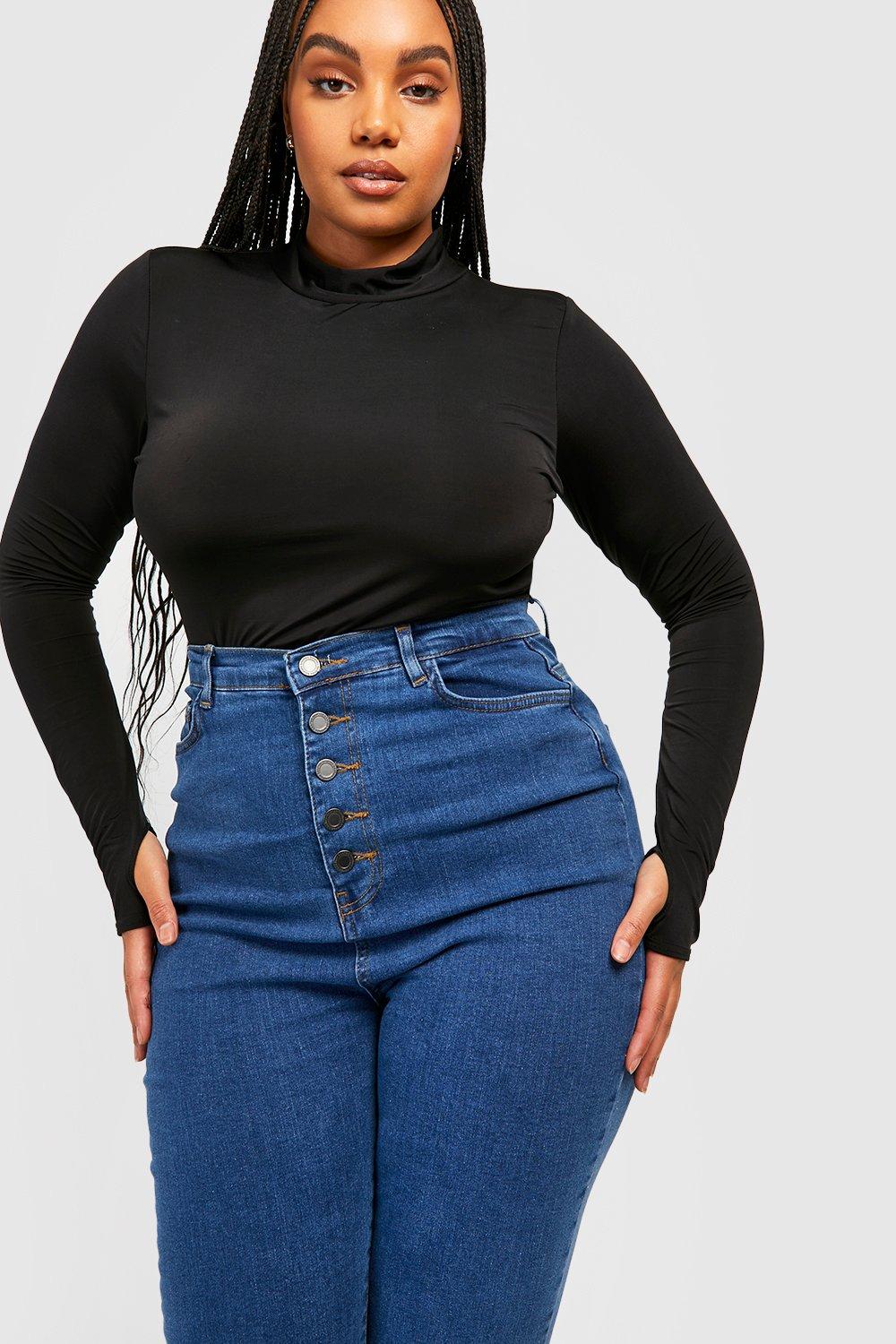 Plus High Waist Flared Jeans