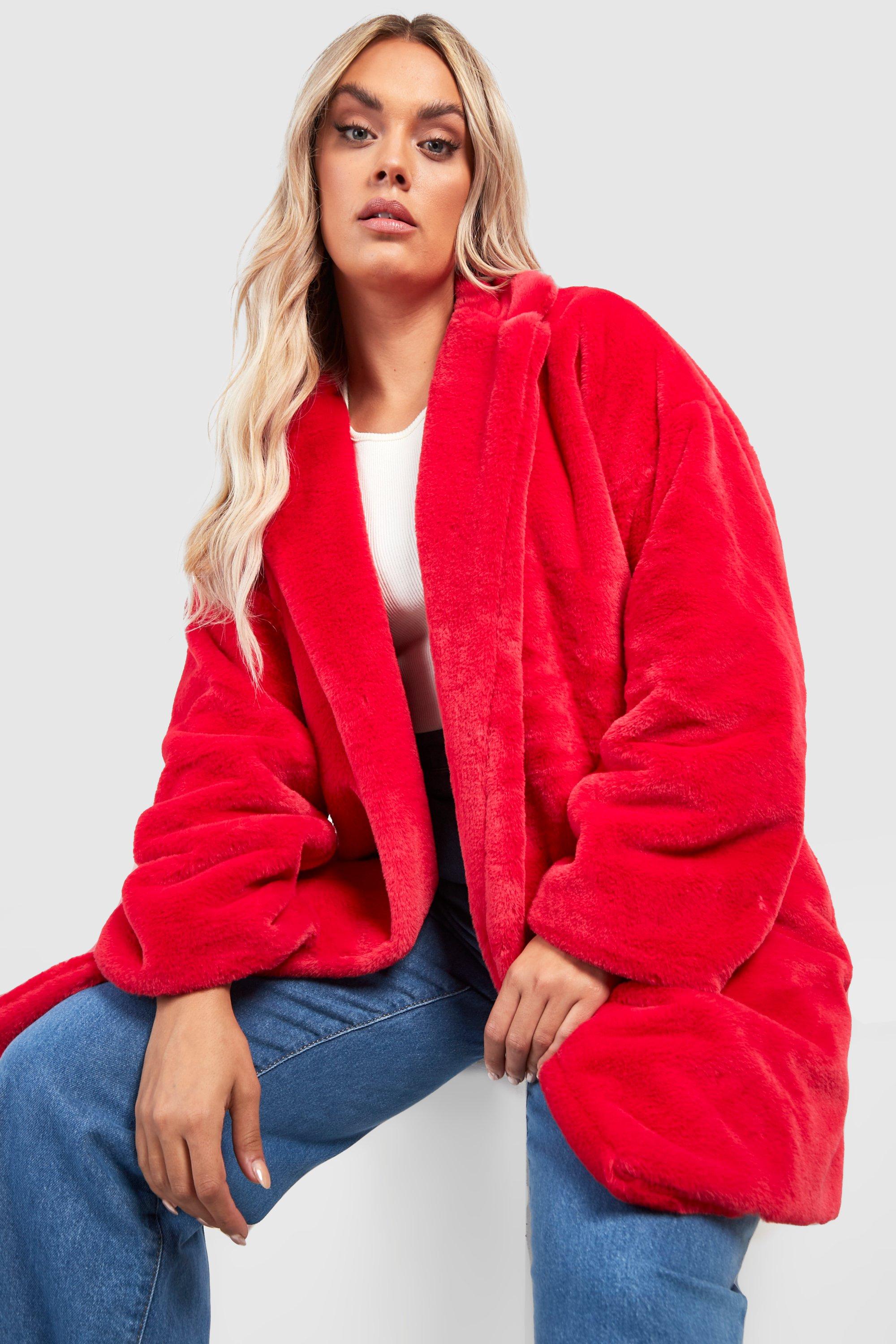 red fuzzy coat