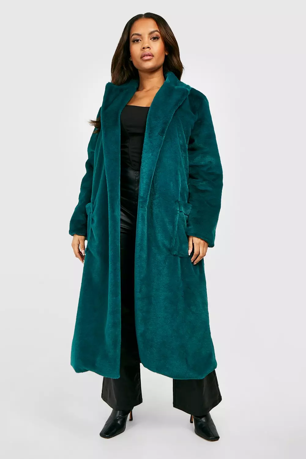 Plus Premium Longline Faux Fur Coat