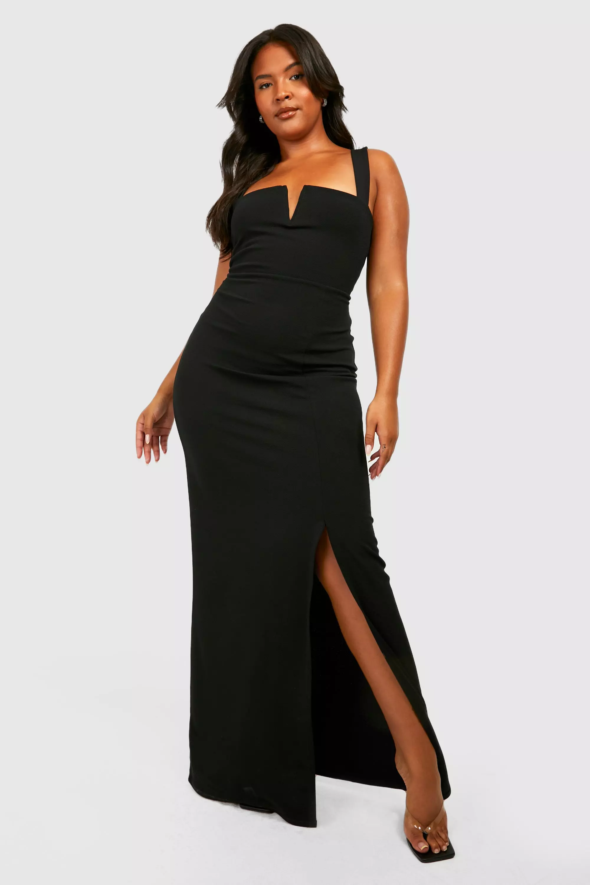 Plus size black strapless best sale maxi dress