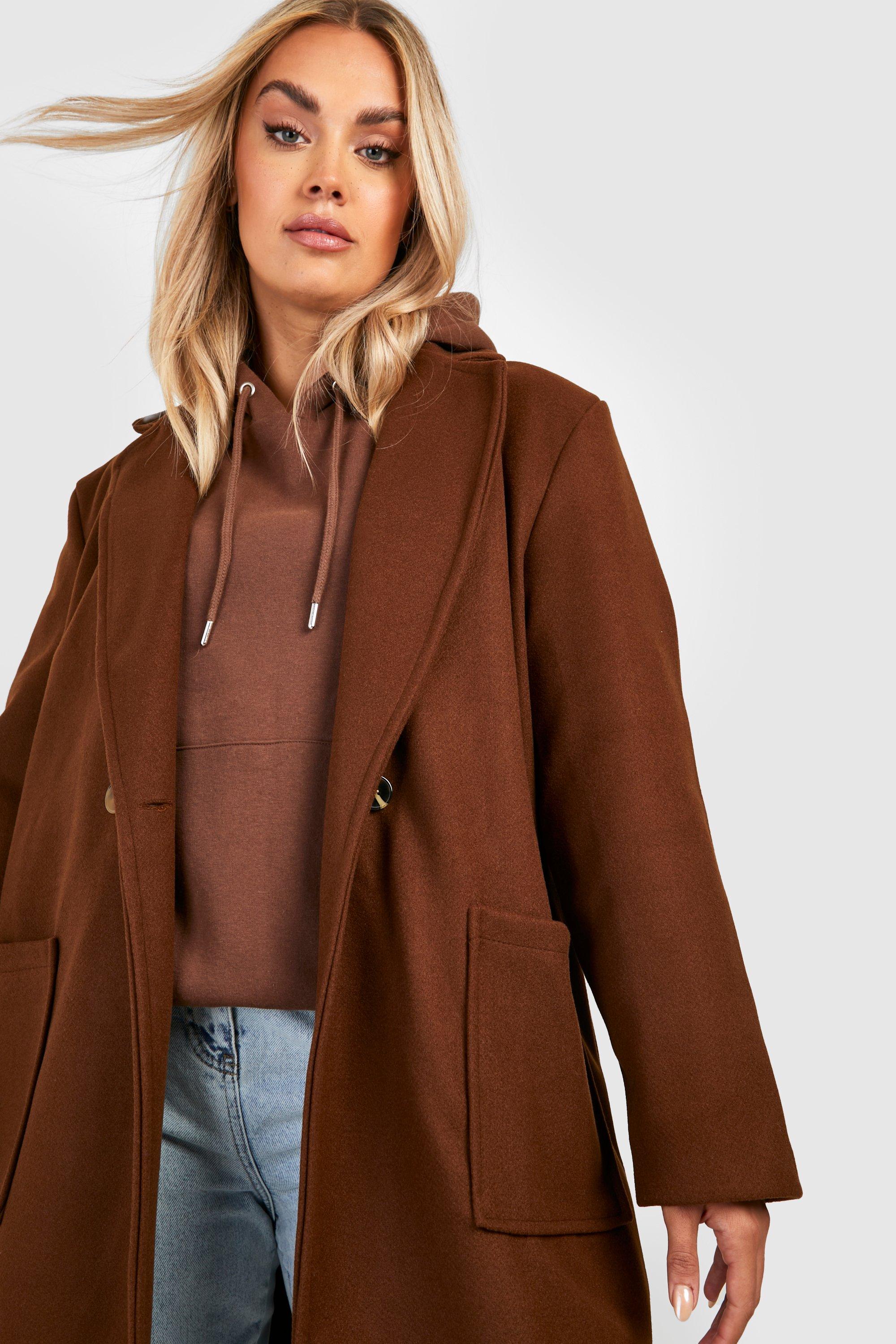 women's plus size long wool winter coats