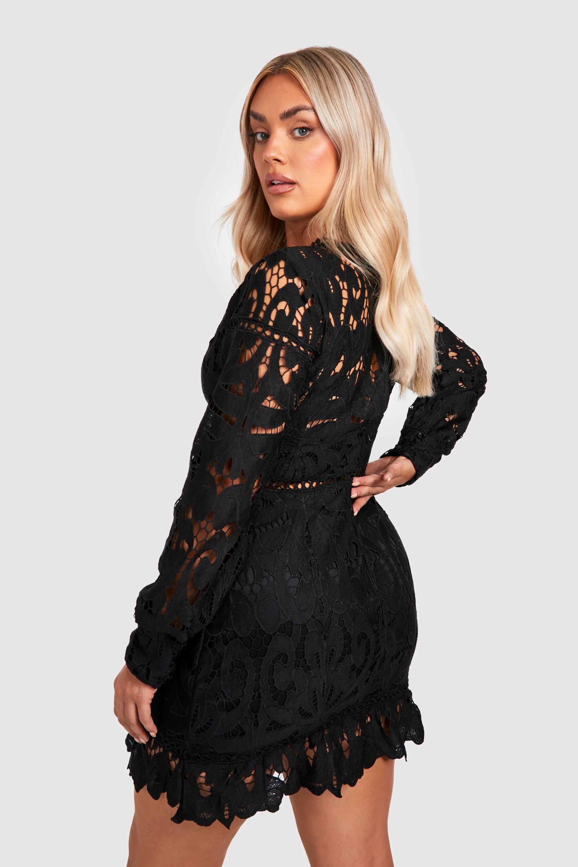 Boohoo black 2024 shift dress