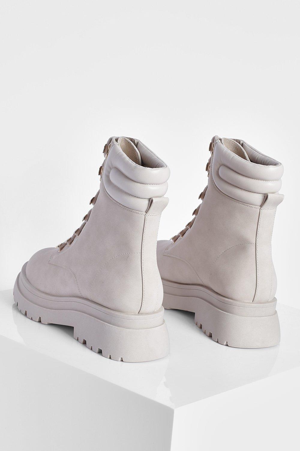 Cleated Sole Lace Up Hiker Boots | boohoo