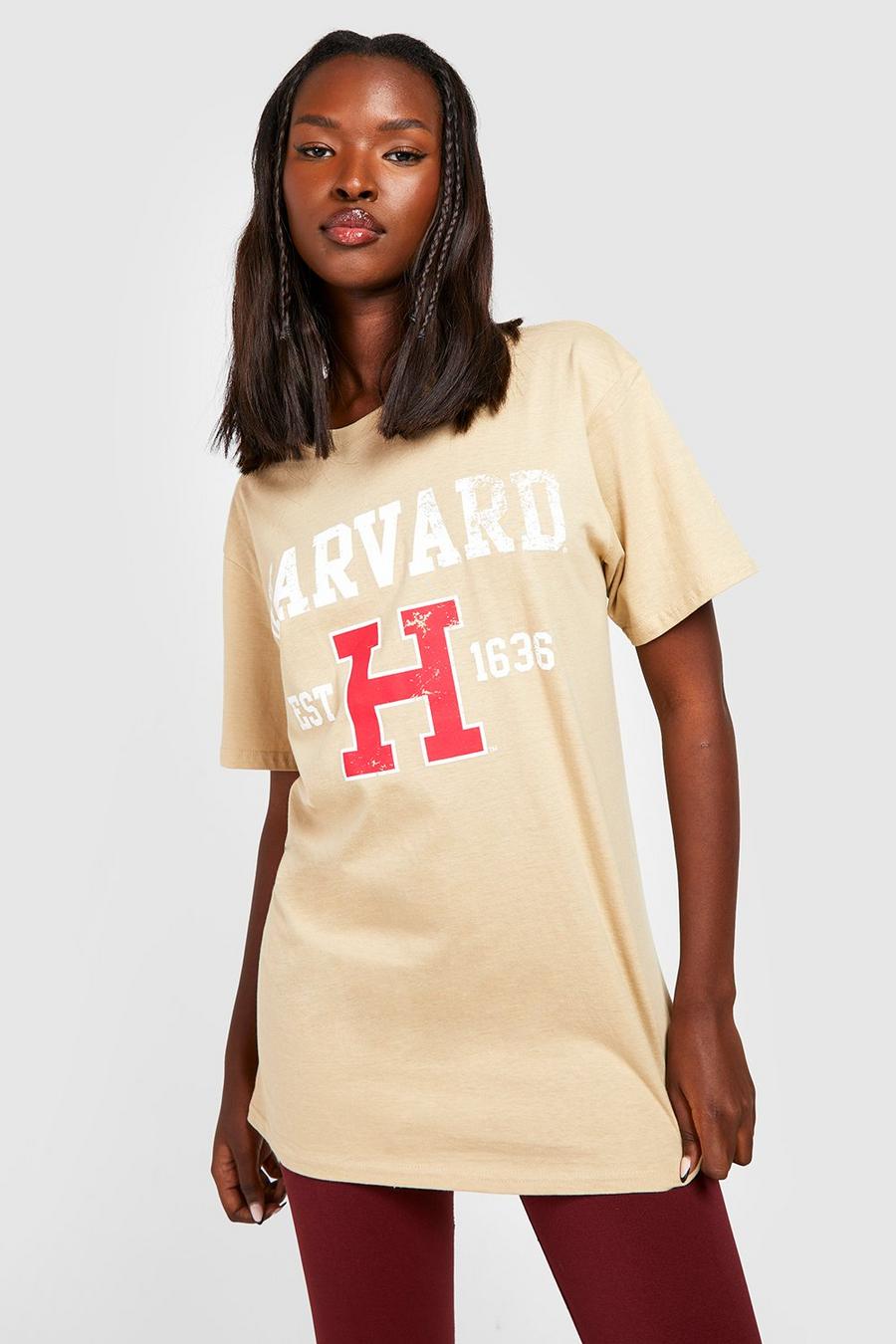 Stone Harvard University Licensed Oversized T-shirt image number 1