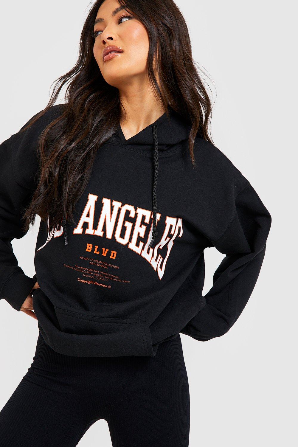 Black Los Angeles Slogan Oversized T Shirt