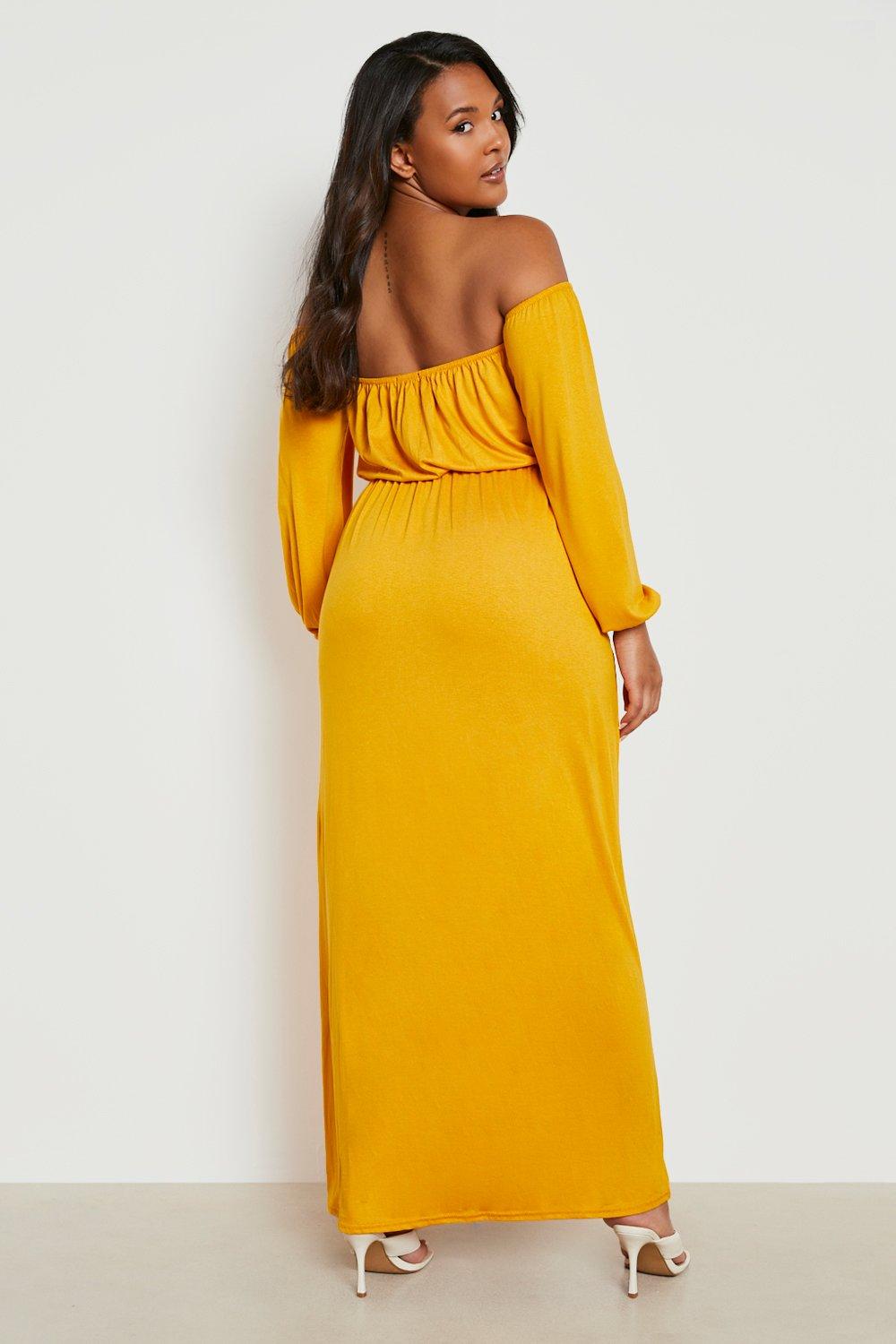 Yellow bardot clearance maxi dress