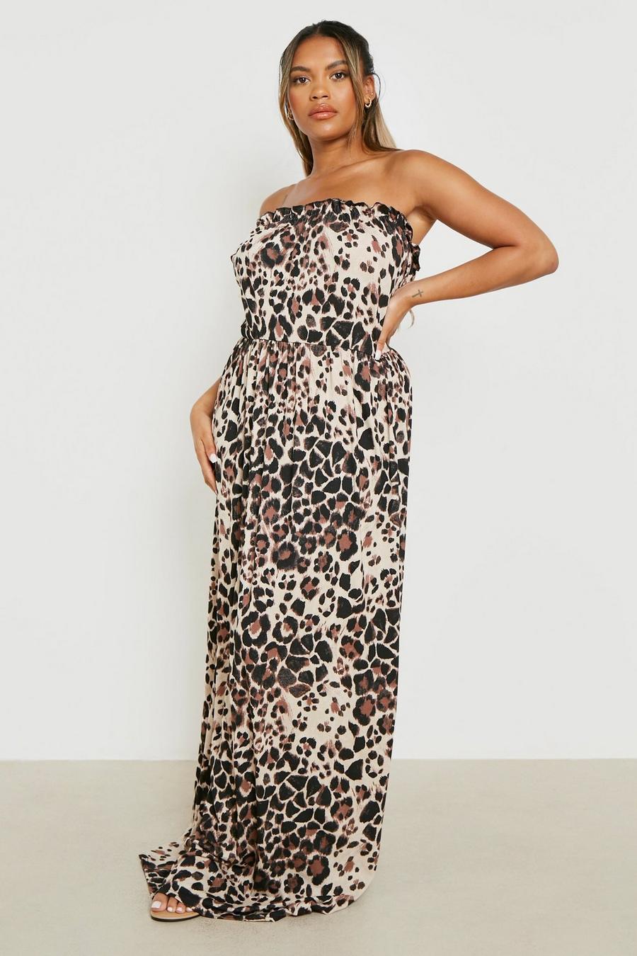Plus Leopard Bandeau Maxi Dress image number 1