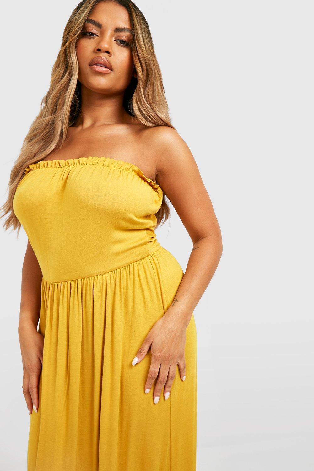 Mustard on sale bandeau dress