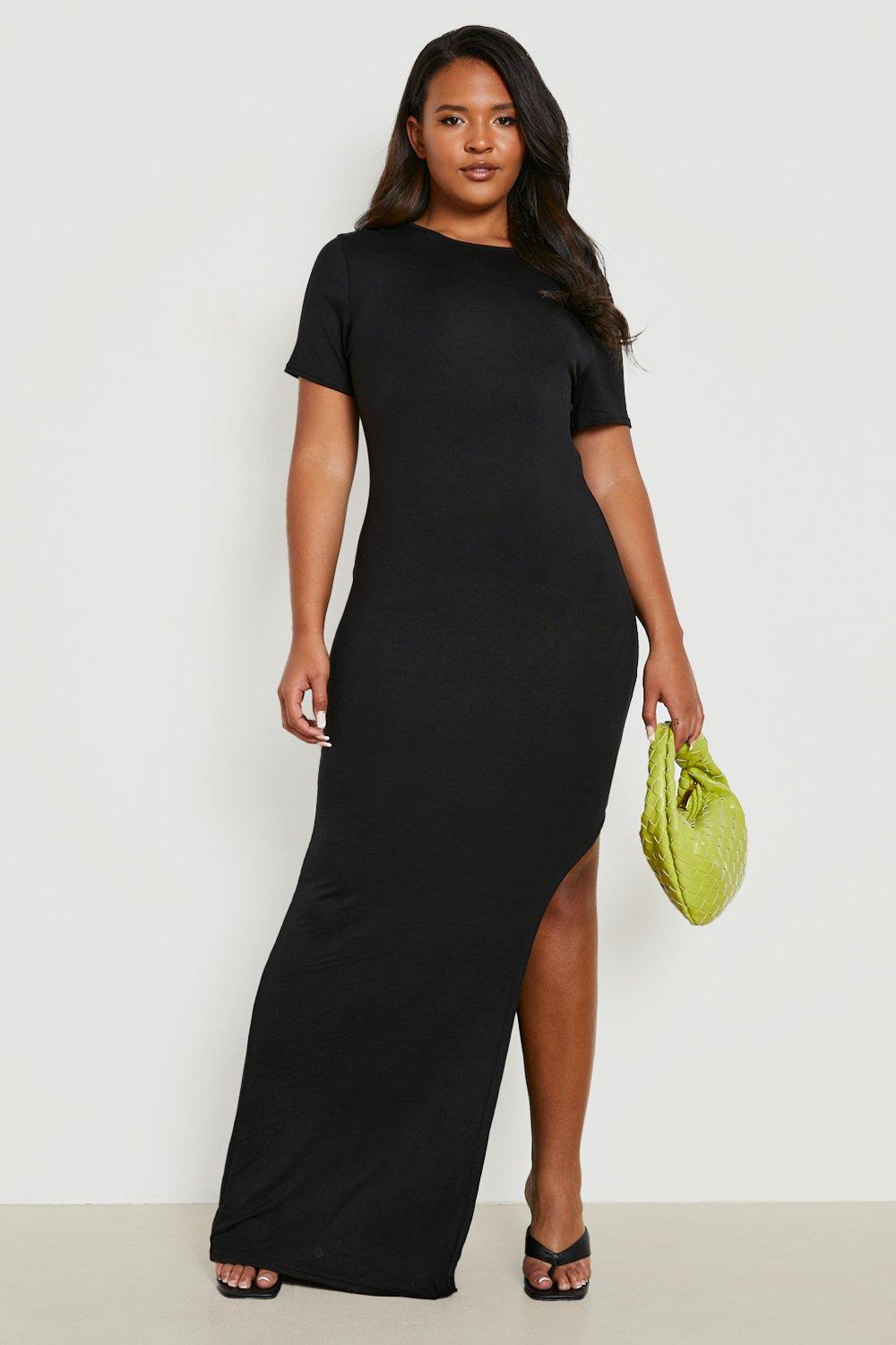 Women s Plus Cap Sleeve Split Maxi Dress Boohoo UK