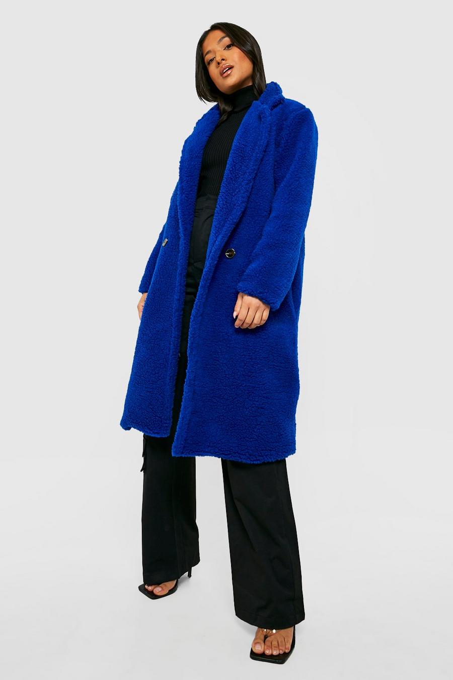 Cobalt Petite Teddy Double Breasted Car Coat  image number 1